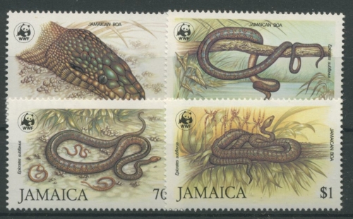 Jamaika 1984 WWF Tiere Schlangen Boa 591/94 I postfrisch