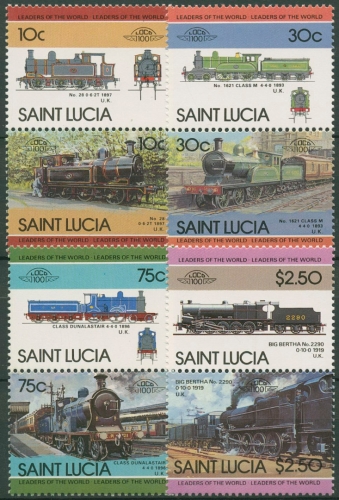St. Lucia 1985 Lokomotiven 775/82 postfrisch