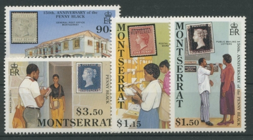 Montserrat 1990 150 Jahre Briefmarken Alte Briefmarken 776/79 postfrisch