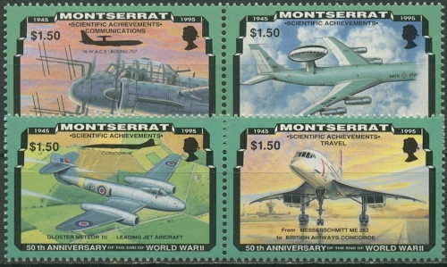 Montserrat 1995 Entwicklungen nach Weltkrieg Flugzeuge 933/36 2 Paare postfrisch