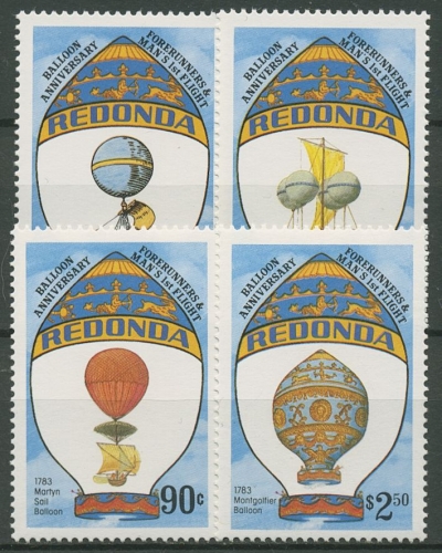 Antigua - Redonda 1983 Luftfahrt Ballonfahrt 133/36 postfrisch