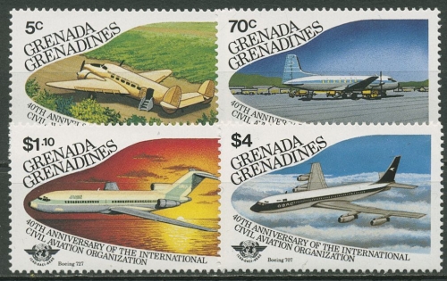 Grenada-Grenadinen 1985 Luftfahrt Zivilluftfahrt Flugzeuge 662/65 postfrisch