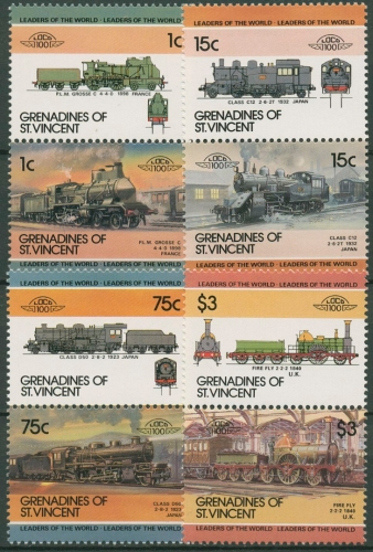 St. Vincent - Grenadinen 1985 Lokomotiven 363/70 postfrisch