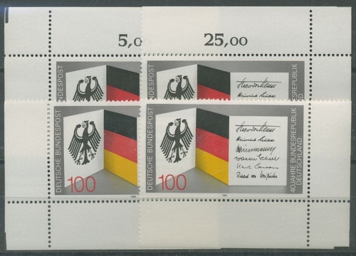 Bund 1989 40 Jahre BRD 1421 alle 4 Ecken postfrisch (E671)