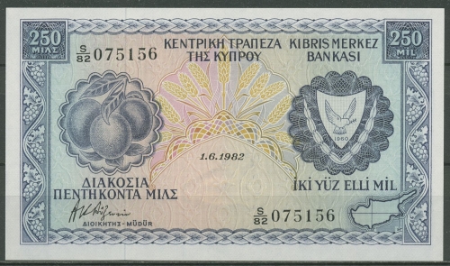Zypern 250 Mils 1982, KM 41 c, kassenfrisch (K583)