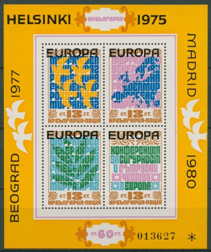 Bulgarien 1979 KSZE Helsinki Block 84 postfrisch (C94894)