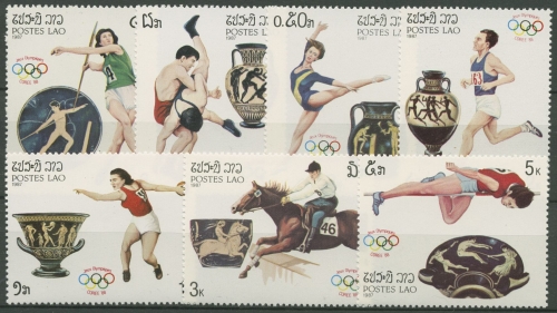 Laos 1987 Olympiade Seoul: Turnen, Laufen, Hochsprung, Laufen 973/79 postfrisch