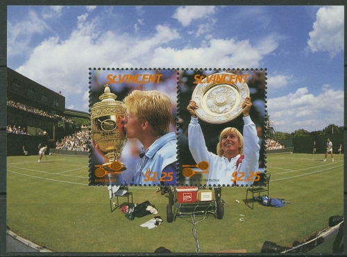 St. Vincent 1987 Tennis Tennisspieler Boris Becker Block 44 postfrisch (C95569)