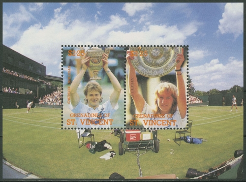 St. Vincent - Grenadinen 1988 Tennis Tennisspieler Block 37 postfrisch (C95585)