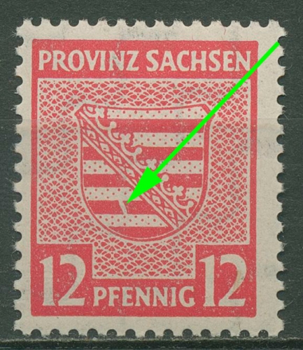 SBZ Provinz Sachsen 1945 Wappen mit Plattenfehler 79 X a I postfrisch
