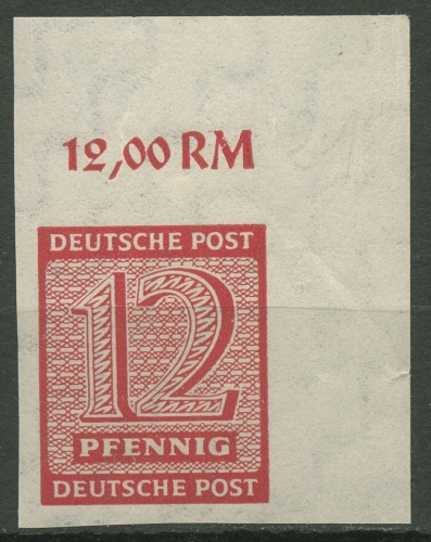 SBZ West-Sachsen 1945 Freim. Ziffern 119 X Ecke 2 oben rechts postfrisch