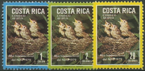 Costa Rica 1979 Jahr des Kindes Vögel im Nest 1029/31 postfrisch