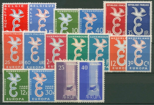 EUROPA CEPT Jahrgang 1958 postfrisch komplett (8 Länder) (SG18774)