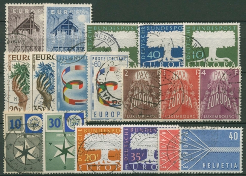 EUROPA CEPT Jahrgang 1957 gestempelt komplett (8 Länder) (SG18776)