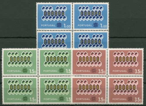 Portugal 1962 Europa CEPT Bienenwaben 927/29 4er-Block postfrisch