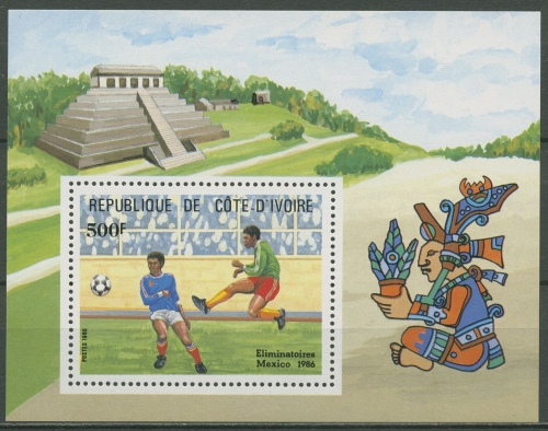 Elfenbeinküste 1985 Fußball-WM in Mexiko Block 27 postfrisch (C29146)