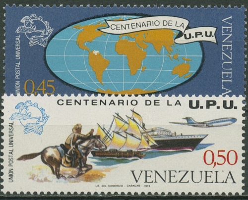 Venezuela 1974 Weltpostverein UPU Globus Reiter Schiff 1988/89 postfrisch