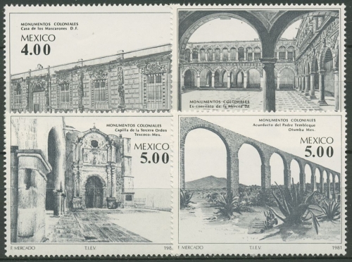 Mexiko 1981 Kolonialzeit Gebäude Kloster Kapelle Aquädukt 1773/76 postfrisch