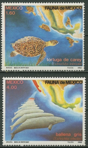 Mexiko 1982 Meerestiere Schildkröte Grauwal 1828/29 postfrisch