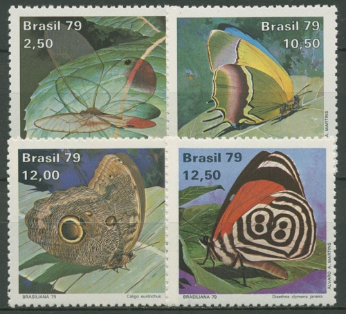 Brasilien 1979 BRASILIANA Insekten Schmetterlinge 1716/19 postfrisch