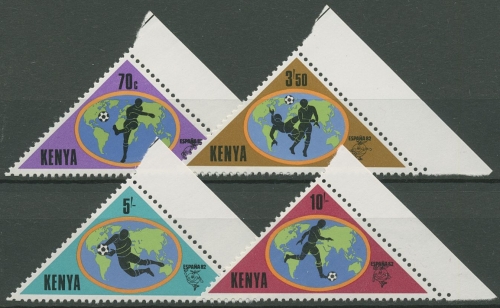 Kenia 1982 Fußball-WM in Spanien Spieler Weltkarte 222/25 postfrisch