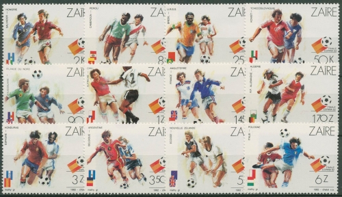 Kongo-Zaire 1982 Fußball-WM in Spanien 759/70 postfrisch