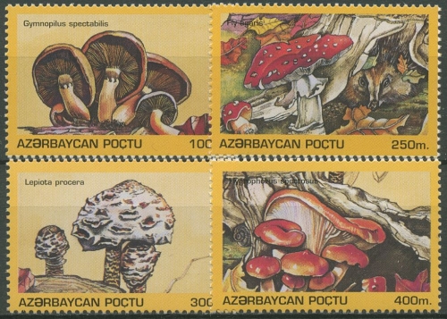 Aserbaidschan 1995 Pilze Fliegenpilz, Riesenschirmling 244/47 postfrisch