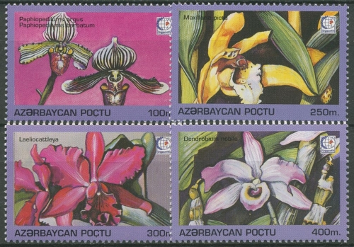 Aserbaidschan 1995 ASINGAPORE '95: Orchideen 249/52 postfrisch