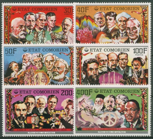 Komoren 1977 75 Jahre Nopelpreis Nobelpreisträger 346/51 postfrisch