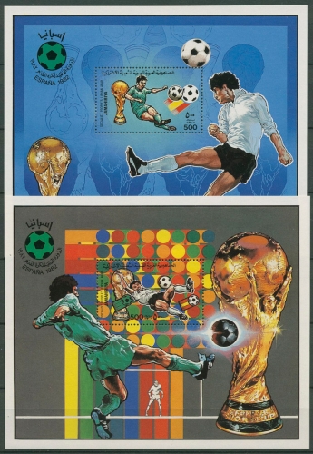 Libyen 1982 Fußball-WM in Spanien Block 61/62 A postfrisch (C29183)
