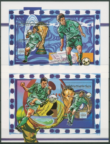 Libyen 1998 Fußball-WM in Frankreich Block 148/49 postfrisch (C29185)