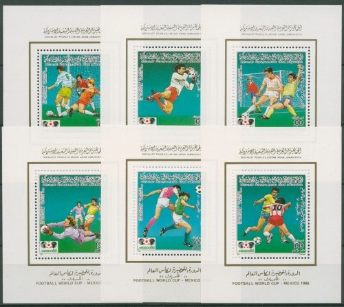 Libyen 1985 Fußball-WM '86 in Mexiko Block 100/05 A postfrisch (C29187)