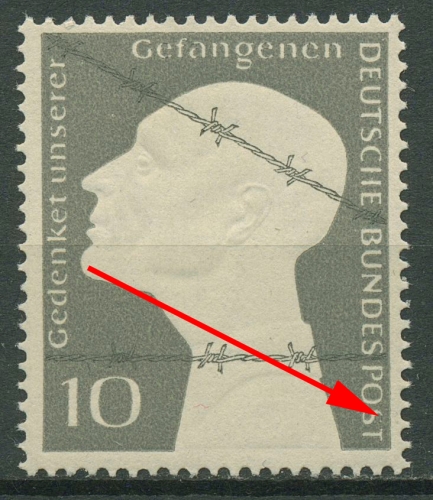 Bund 1953 Deutsche Kriegsgefangene mit Plattenfehler 165 f ? mit Falz