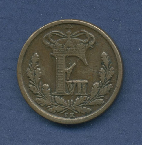 Dänemark 1/2 Rigsbankskilling 1852, Frederik VII. sehr schön + (m2533)