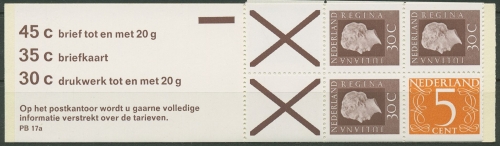 Niederlande 1974 Königin Juliana Markenheftchen MH 17 postfrisch (C95991)
