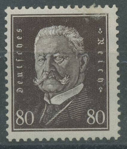 Deutsches Reich 1928 Hindenburg 422 mit Gummimängeln, Haftstelle (R18865)