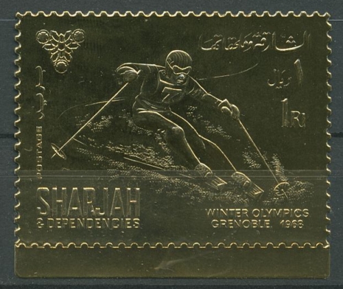 Sharjah 1968 Olympische Winterspiele Skifahrer 464 A postfrisch