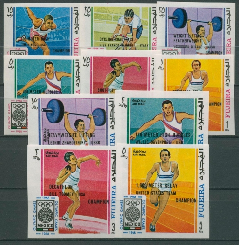 Fujeira 1968 Olympiasieger Mexiko 292/301 B postfrisch geschnitten