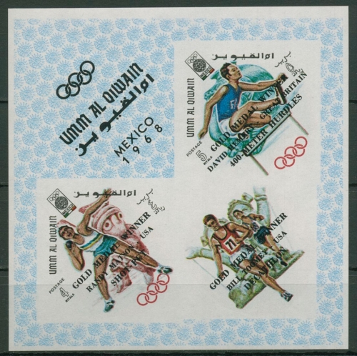 Umm-Al-Qaiwain 1968 Goldmedaillengewinner Mexico Block 15 B postfrisch (C18966)
