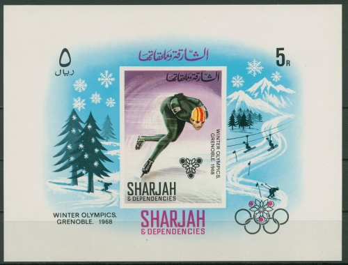 Sharjah 1968 Olympische Winterspiele Grenoble Block 31 postfrisch (C18972)