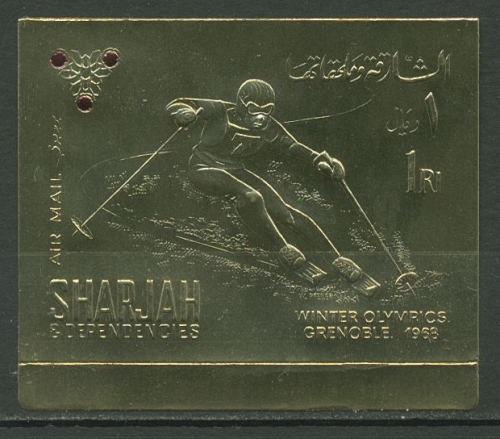 Sharjah 1968 Olympische Winterspiele Skifahrer A 464 B postfrisch geschnitten