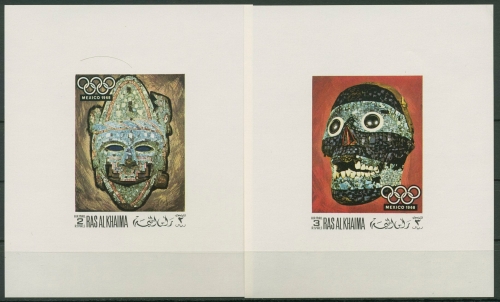 Ras al-Khaima 1969 Olympiade Mexiko 347/48 Einzelblocks postfrisch (C18987)