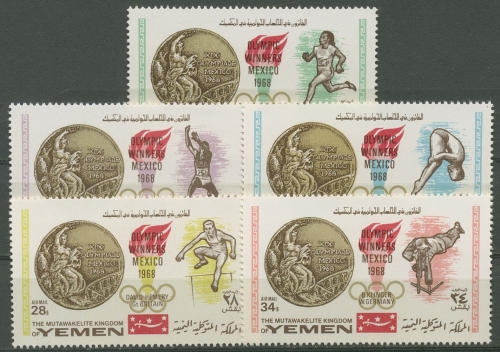 Jemen (Königreich) 1968 Goldmedaillengewinner Mexiko 620/24 A postfrisch