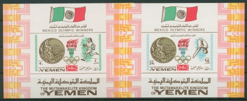 Jemen (Königreich) 1968 Goldmedaillengewinner Block 141/42 postfrisch (C19010)