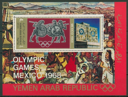 Jemen (Nordjemen) 1968 Olympiade Mexiko Block 76 postfrisch (C19026)