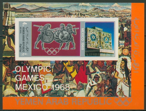 Jemen (Nordjemen) 1968 Olympiade Mexiko Block 77 postfrisch (C19027)