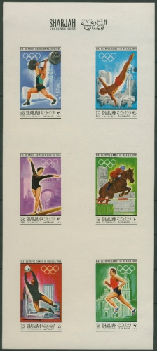 Sharjah 1968 Olympiade Mexiko Komplett-Bogen 489/94 postfrisch (SG19042)