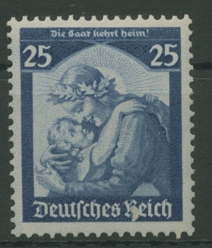 Deutsches Reich 1935 Saarabstimmung 568 mit Falz, Mängel (R19071)