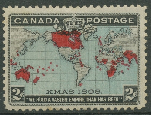 Kanada 1898 Einführung des Penny-Portos Weltkarte 74 c mit Falz