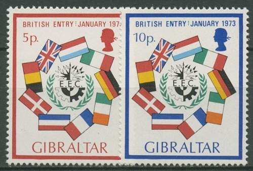 Gibraltar 1973 Großbritannien in der Europäischen Gemeinschaft 297/98 postfrisch